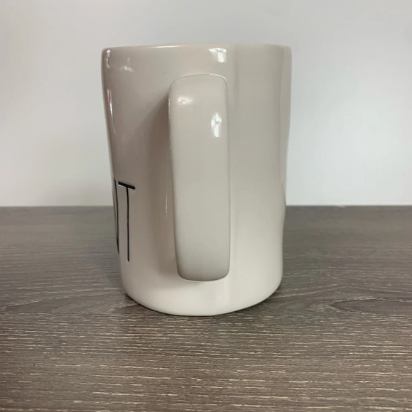 Rae Dunn Coffee Mug Be Present White Black Ceramic Letters Script Magenta - Picture 3 of 6